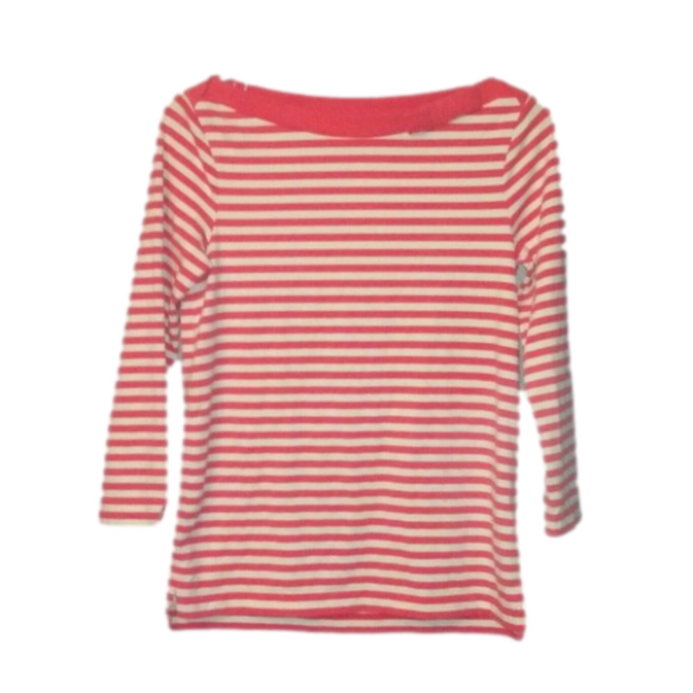 Kate Spade Women’s Small Striped T-shirt with Bow Coral Pink Orange - Picture 1 of 6
